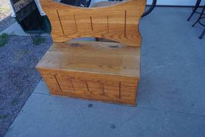 lot 120 image: Oak Bucket Chest 36 W x 17.5 D x 34 T