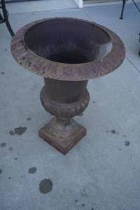 lot 115 image: Cast planter 18 Diameter 24 Tall