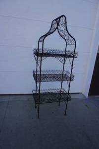 lot 125 image: Black triple shelf 28 x 15 x 72 T