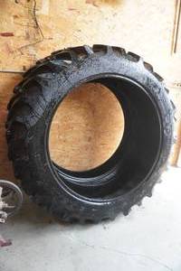 lot 134 image: Pair of new unused tractor tires-12.4&nbsp