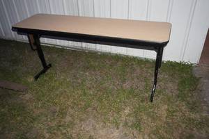 lot 223 image: Narrow Formica top table wext  60L x 18 D