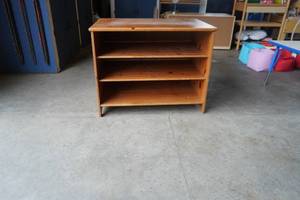 lot 281 image: Wood four shelf unit 36 W x 30 T x 24 D