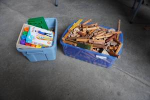 lot 309 image: Two boxes of Lincoln logs