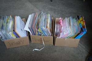 lot 319 image: Three boxes, kits, paper, activities