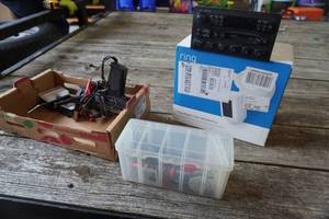lot 362 image: Timing Light, Soder gun, Ford radio, Camera & light