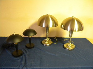 lot 20 image: 2) Pr of Lamps Black & Crome