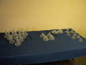 lot 28 image: 12) Cruets and Candle holders