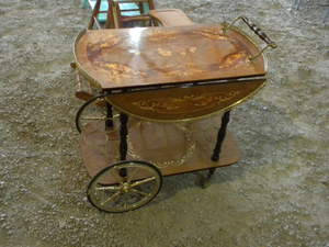lot 44 image: Tea Cart w30  round drop leaves