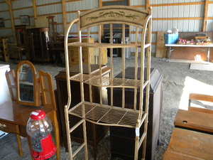 lot 63 image: Metal gold colored 3 shelf display