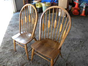 lot 65 image: 2 Large wood chairs