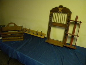 lot 114 image: 2 Wood shelves, magazine rack