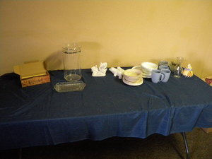 lot 143 image: Correlle dishes, Canisters, dishes