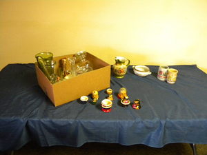 lot 148 image: Nesting dolls. Pitcher and vases