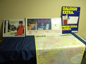 lot 166 image: Metal Raleigh signs, misty clock