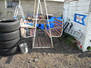 lot 238 image: Yard swing needs frame and repair