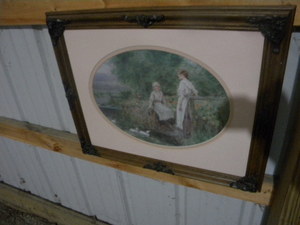 lot 253 image: Two ladies with Swans picture