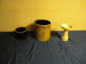 lot 696 image: Salt glaze 2 gal. crock, brown Red Wing