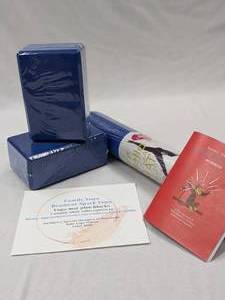 lot 23 image: Resilient Spark Yoga 1 month subscription, Yoga Sessions, Block, Mat, and Strap