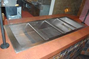 lot 14 image: Four section drop in cold well unit with compressor