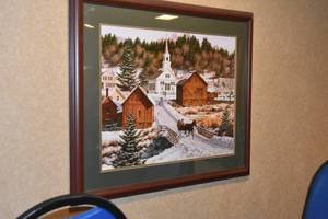 lot 74 image: Framed winter scene print
