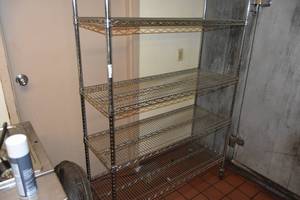 lot 22 image: SS NSF 4 Shelf Rollor Rack
