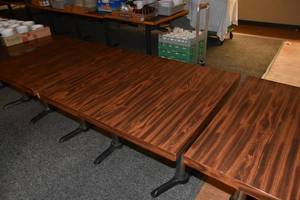 lot 110 image: 7) Square dining tables 36