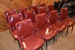 lot 115 image: 12 Red padded chairs