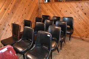 lot 116 image: 12 padded black chairs