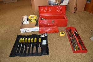 lot 145 image: Red tool box wtools 