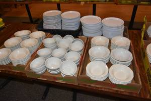 lot 201 image: 5) Trays of Plates & Bowls