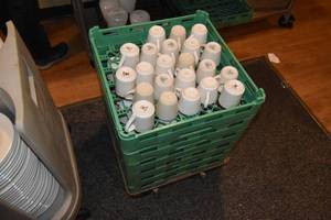 lot 220 image: 6) Racks coffee cups & cart