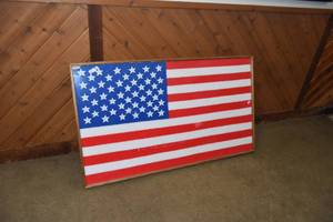 lot 75 image: Framed Crocheted US Flag