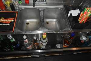 lot 276 image: Under Bar Double Sink wglass drain