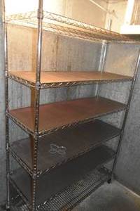 lot 293 image: 2) SS roller shelves in beverage cooler