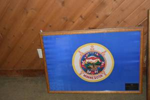 lot 295 image: Framed Minnesota Flag