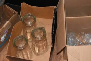 lot 297 image: 3) Glass Beer Pitchers and 11) Plastic Beer Pitchers