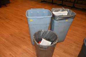 lot 311 image: 3) Waste Baskets (2 on rollers)