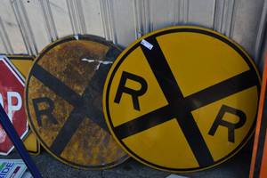 lot 21 image: 2) RR crossing signs