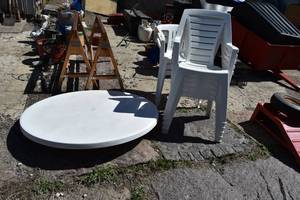 lot 45 image: Poly table and chairs