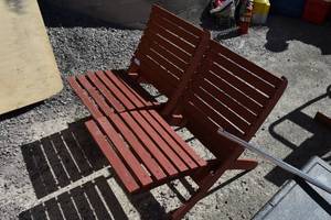 lot 50 image: 2) Wood folding chairs