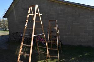 lot 90 image: 6 & 8 wooden step ladders
