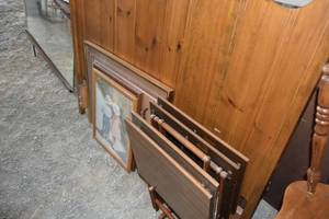 lot 133 image: Headboards, TV trays, pictures