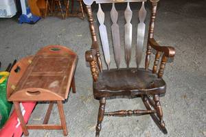 lot 188 image: Rocking Chair & Serving tray & stand