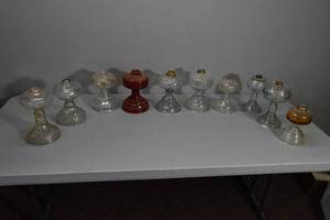 lot 245 image: 10) oil lamp bases