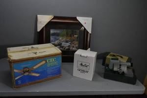 lot 270 image: Ceiling fan, projector, server