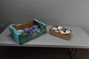 lot 307 image: Blue Willow Dishes-Two boxes