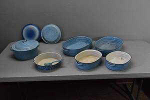 lot 310 image: Blue Enamel Bakeware