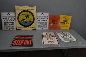 lot 373 image: Old Metal signs, Hunting, Wildlife
