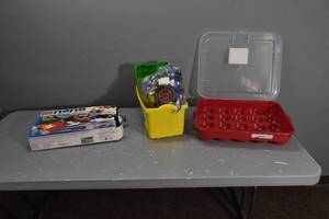 lot 379 image: Legos, mego Blocks, Bulb holder