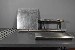 lot 134 image: 2) SS shelves, 3) order holders,rack, post